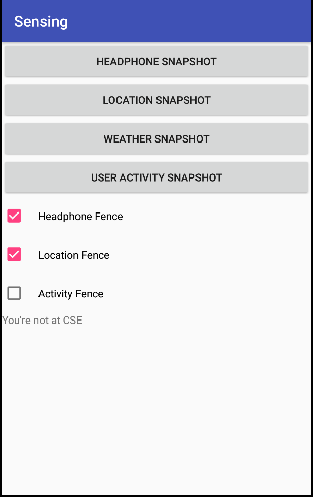 Screenshot of location fence